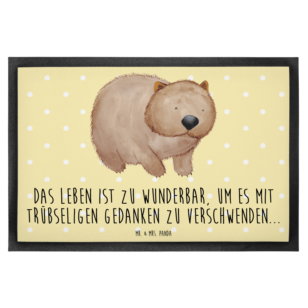 Fußmatte Wombat Türvorleger, Schmutzmatte, Fußabtreter, Matte, Schmutzfänger, Fußabstreifer, Schmutzfangmatte, Türmatte, Motivfußmatte, Haustürmatte, Vorleger, süße Tiermotive, gute Laune, lustige Sprüche, Tiere, Wombat, Das Leben ist schön, Motivation, Spruch, Australien