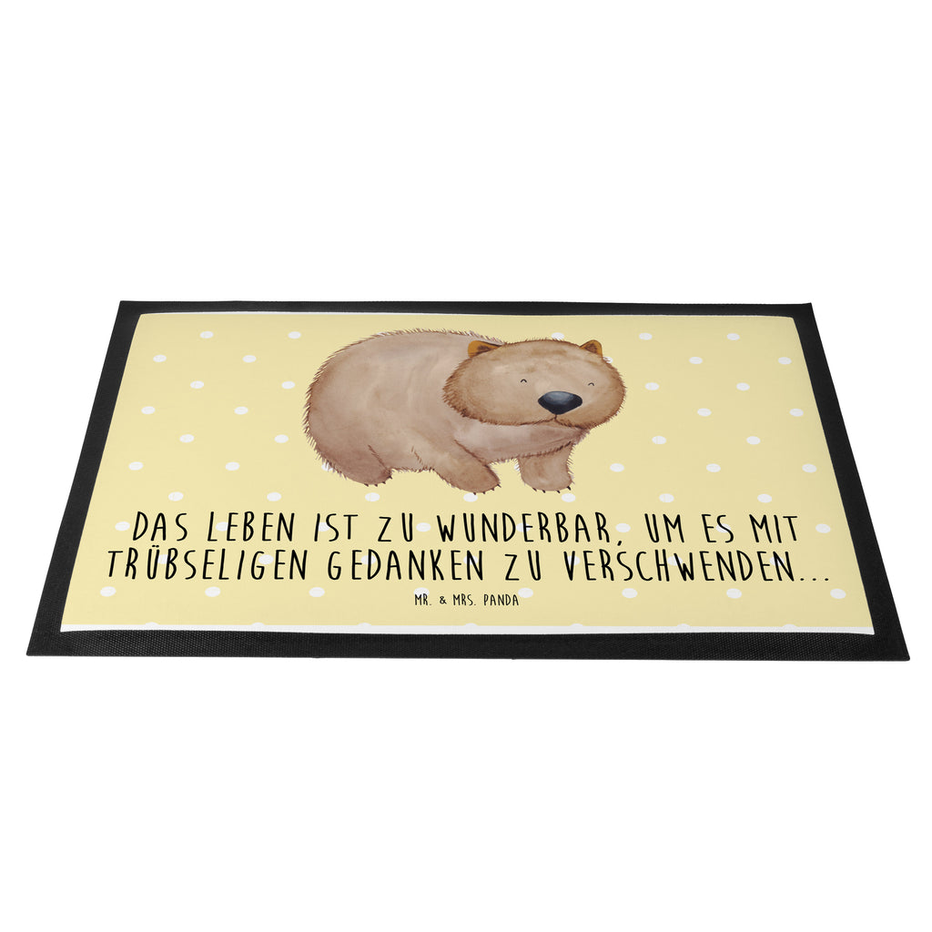Fußmatte Wombat Türvorleger, Schmutzmatte, Fußabtreter, Matte, Schmutzfänger, Fußabstreifer, Schmutzfangmatte, Türmatte, Motivfußmatte, Haustürmatte, Vorleger, süße Tiermotive, gute Laune, lustige Sprüche, Tiere, Wombat, Das Leben ist schön, Motivation, Spruch, Australien