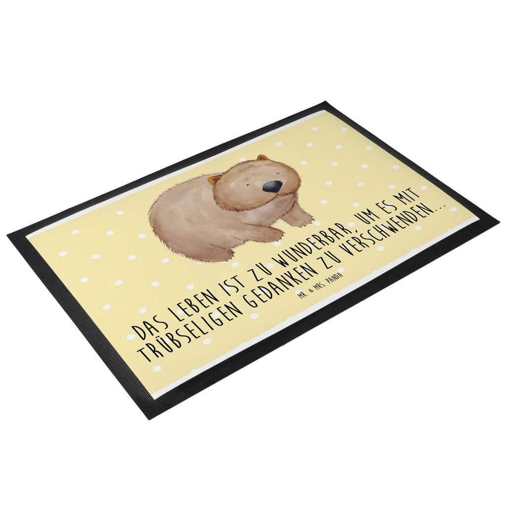 Fußmatte Wombat Türvorleger, Schmutzmatte, Fußabtreter, Matte, Schmutzfänger, Fußabstreifer, Schmutzfangmatte, Türmatte, Motivfußmatte, Haustürmatte, Vorleger, süße Tiermotive, gute Laune, lustige Sprüche, Tiere, Wombat, Das Leben ist schön, Motivation, Spruch, Australien