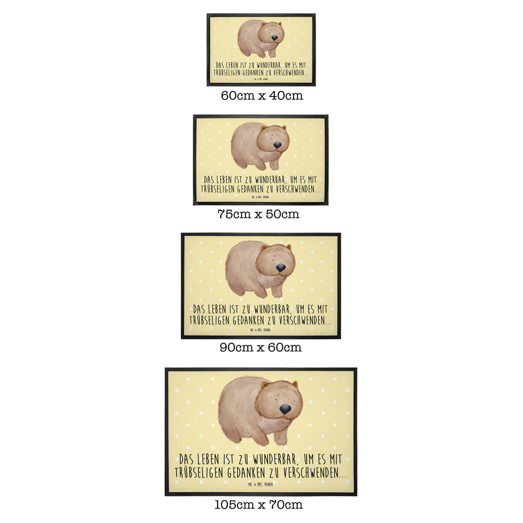Fußmatte Wombat Türvorleger, Schmutzmatte, Fußabtreter, Matte, Schmutzfänger, Fußabstreifer, Schmutzfangmatte, Türmatte, Motivfußmatte, Haustürmatte, Vorleger, süße Tiermotive, gute Laune, lustige Sprüche, Tiere, Wombat, Das Leben ist schön, Motivation, Spruch, Australien