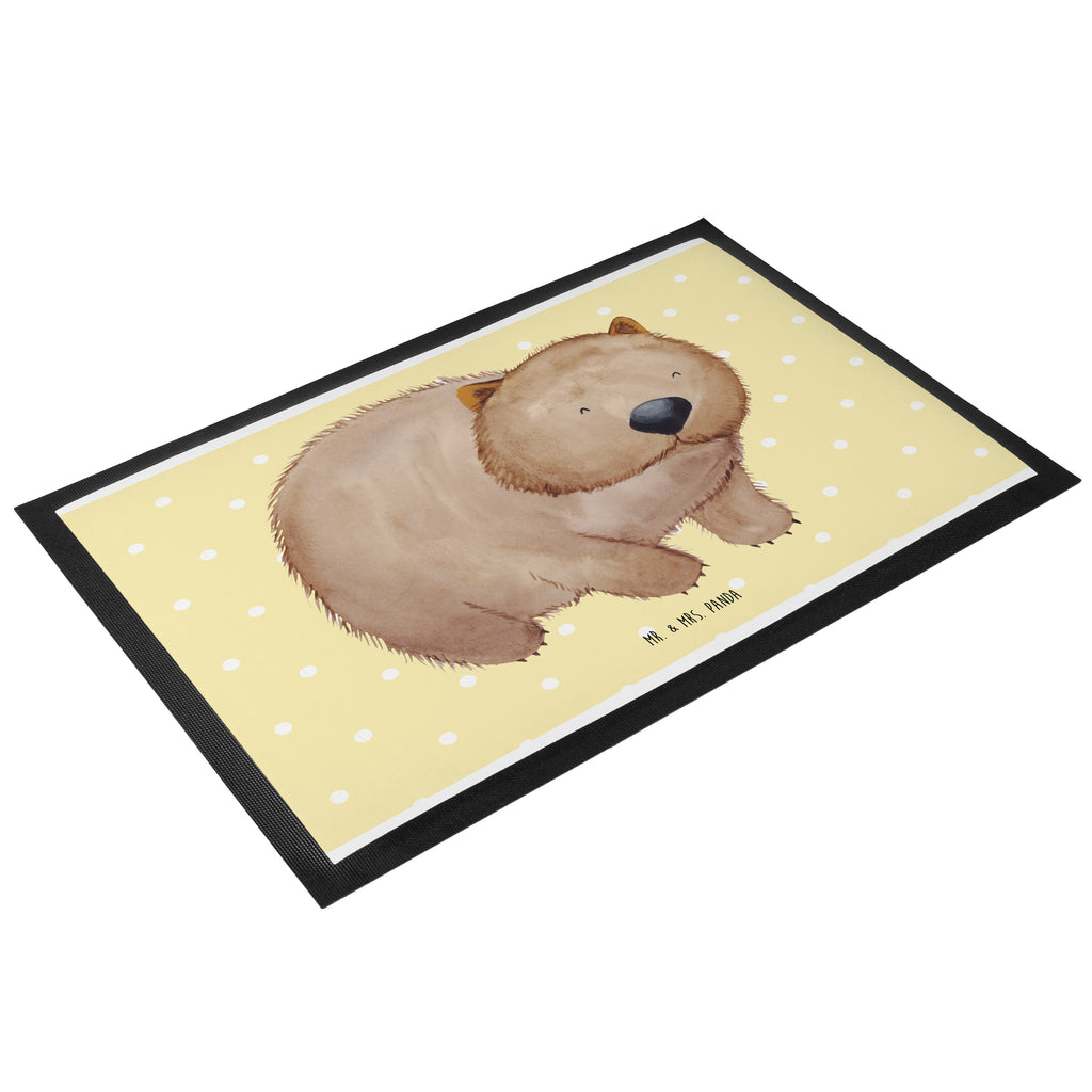 Fußmatte Wombat Türvorleger, Schmutzmatte, Fußabtreter, Matte, Schmutzfänger, Fußabstreifer, Schmutzfangmatte, Türmatte, Motivfußmatte, Haustürmatte, Vorleger, süße Tiermotive, gute Laune, lustige Sprüche, Tiere, Wombat, Das Leben ist schön, Motivation, Spruch, Australien