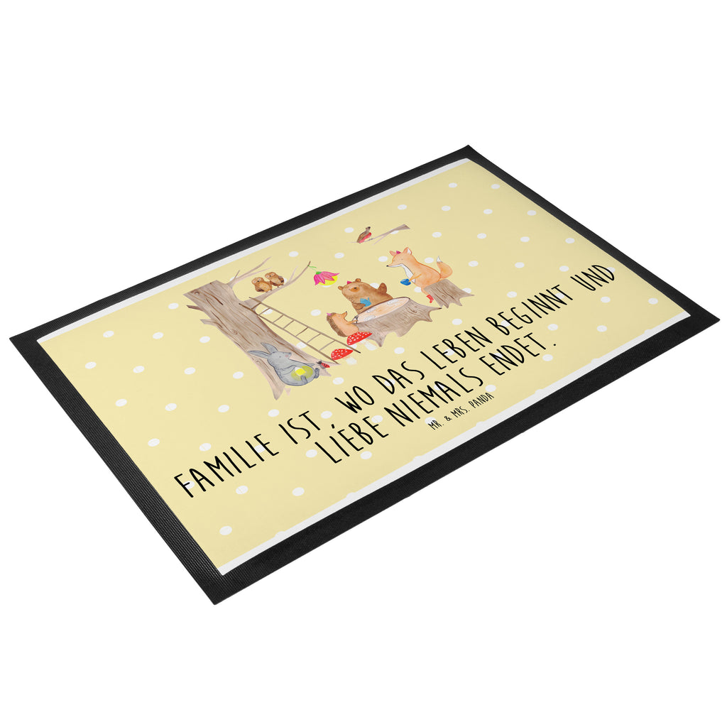 Fußmatte Waldtiere Picknick Türvorleger, Schmutzmatte, Fußabtreter, Matte, Schmutzfänger, Fußabstreifer, Schmutzfangmatte, Türmatte, Motivfußmatte, Haustürmatte, Vorleger, süße Tiermotive, gute Laune, lustige Sprüche, Tiere, Waldtiere, Picknick, Wald, Fuchs, Hase, Igel, Maus, Eichhörnchen