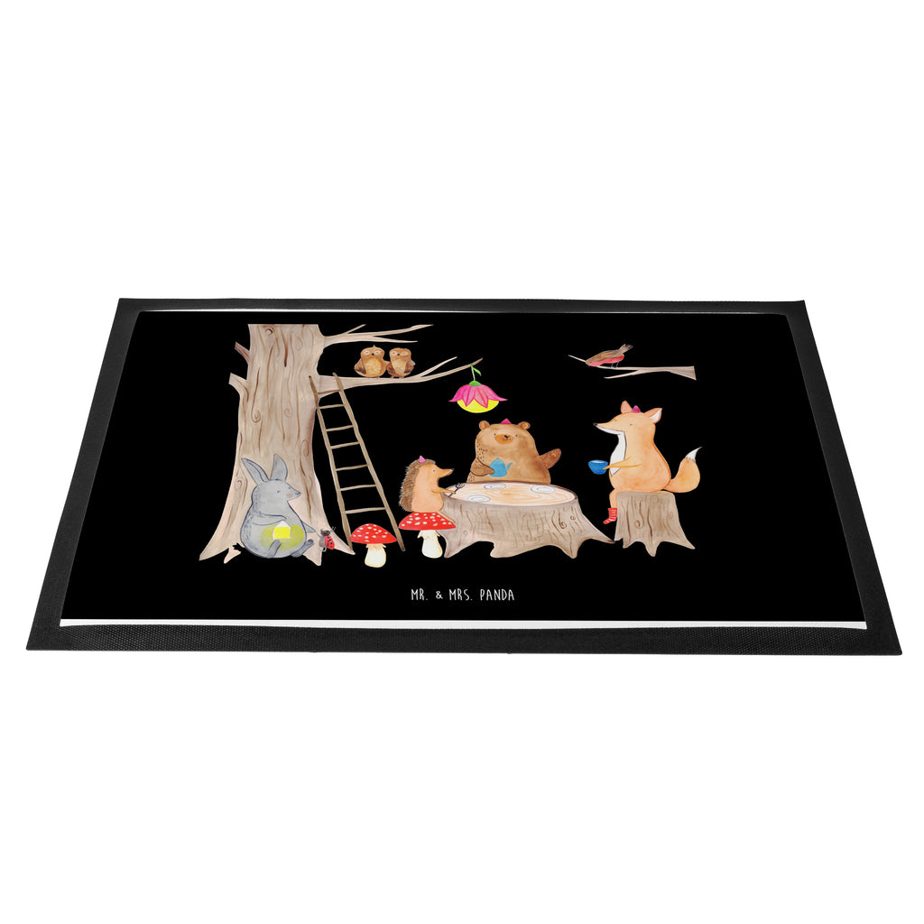 Fußmatte Waldtiere Picknick Türvorleger, Schmutzmatte, Fußabtreter, Matte, Schmutzfänger, Fußabstreifer, Schmutzfangmatte, Türmatte, Motivfußmatte, Haustürmatte, Vorleger, süße Tiermotive, gute Laune, lustige Sprüche, Tiere, Waldtiere, Picknick, Wald, Fuchs, Hase, Igel, Maus, Eichhörnchen