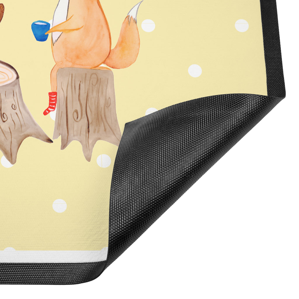 Fußmatte Waldtiere Picknick Türvorleger, Schmutzmatte, Fußabtreter, Matte, Schmutzfänger, Fußabstreifer, Schmutzfangmatte, Türmatte, Motivfußmatte, Haustürmatte, Vorleger, süße Tiermotive, gute Laune, lustige Sprüche, Tiere, Waldtiere, Picknick, Wald, Fuchs, Hase, Igel, Maus, Eichhörnchen