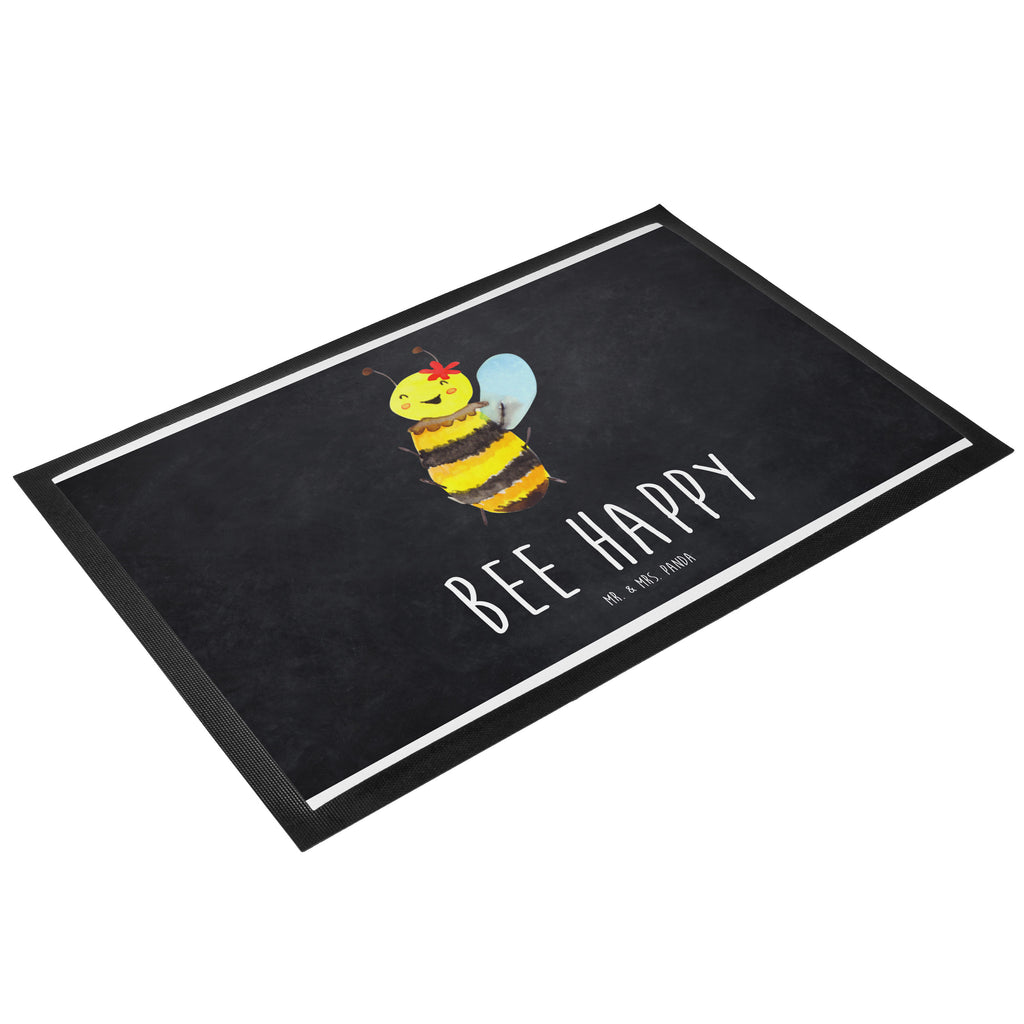 Fußmatte Biene Happy Türvorleger, Schmutzmatte, Fußabtreter, Matte, Schmutzfänger, Fußabstreifer, Schmutzfangmatte, Türmatte, Motivfußmatte, Haustürmatte, Vorleger, Biene, Wespe, Hummel