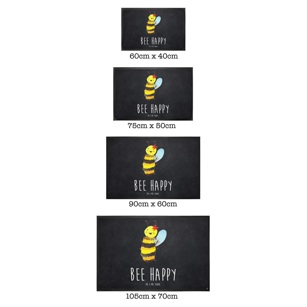 Fußmatte Biene Happy Türvorleger, Schmutzmatte, Fußabtreter, Matte, Schmutzfänger, Fußabstreifer, Schmutzfangmatte, Türmatte, Motivfußmatte, Haustürmatte, Vorleger, Biene, Wespe, Hummel