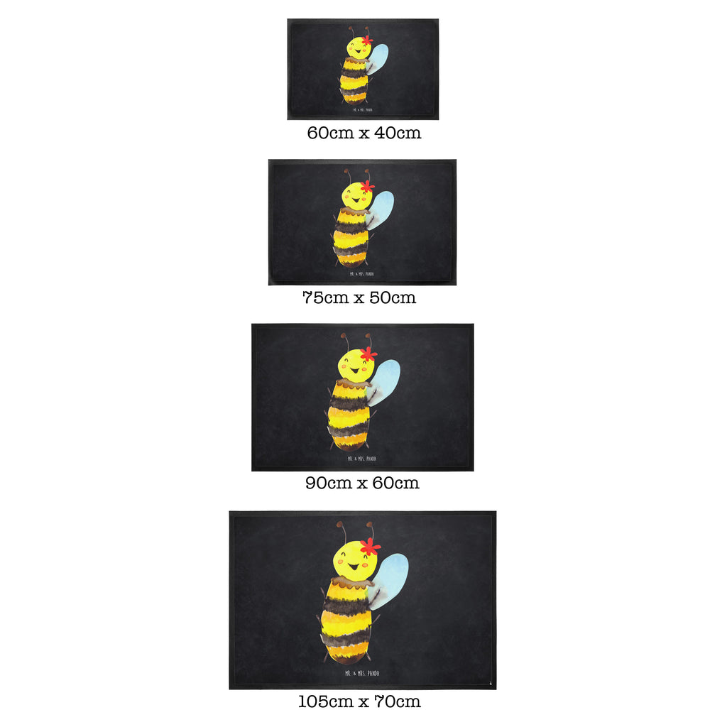 Fußmatte Biene Happy Türvorleger, Schmutzmatte, Fußabtreter, Matte, Schmutzfänger, Fußabstreifer, Schmutzfangmatte, Türmatte, Motivfußmatte, Haustürmatte, Vorleger, Biene, Wespe, Hummel