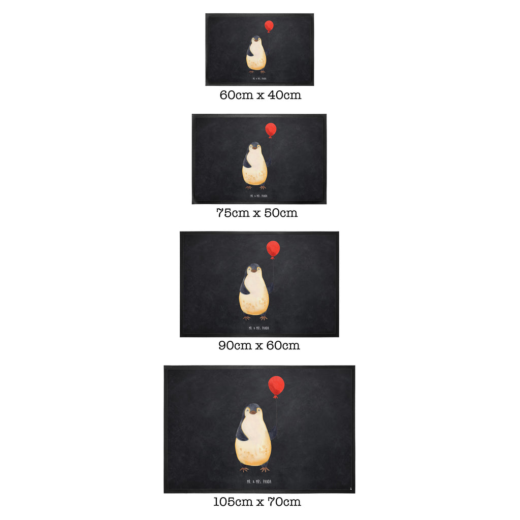 Fußmatte Pinguin Luftballon Türvorleger, Schmutzmatte, Fußabtreter, Matte, Schmutzfänger, Fußabstreifer, Schmutzfangmatte, Türmatte, Motivfußmatte, Haustürmatte, Vorleger, Pinguin, Pinguine, Luftballon, Tagträume, Lebenslust, Geschenk Freundin, Geschenkidee, beste Freundin, Motivation, Neustart, neues Leben, Liebe, Glück