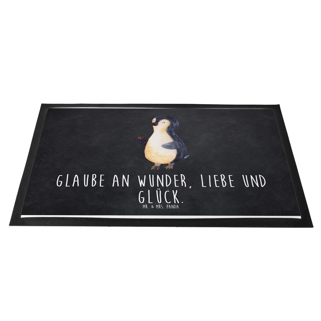 Fußmatte Pinguin Marienkäfer Türvorleger, Schmutzmatte, Fußabtreter, Matte, Schmutzfänger, Fußabstreifer, Schmutzfangmatte, Türmatte, Motivfußmatte, Haustürmatte, Vorleger, Pinguin, Pinguine, Marienkäfer, Liebe, Wunder, Glück, Freude, Lebensfreude