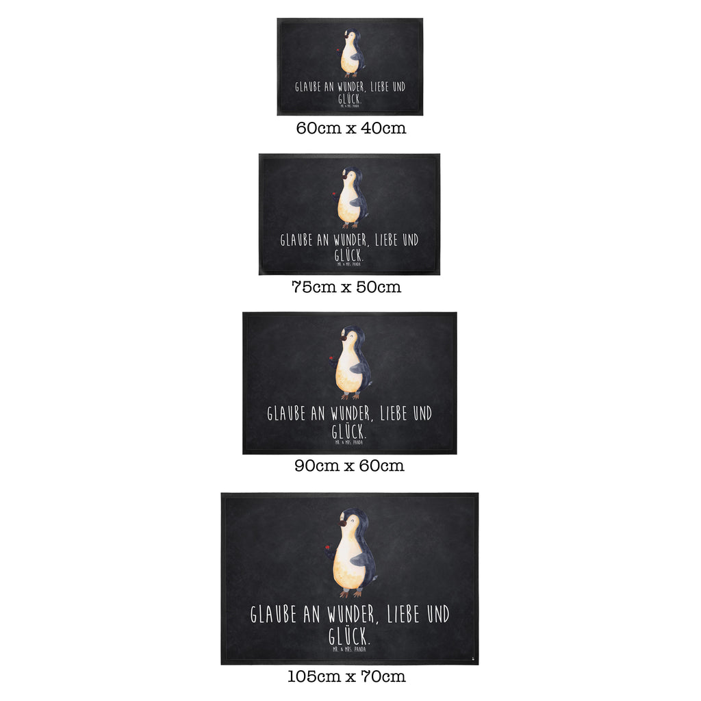 Fußmatte Pinguin Marienkäfer Türvorleger, Schmutzmatte, Fußabtreter, Matte, Schmutzfänger, Fußabstreifer, Schmutzfangmatte, Türmatte, Motivfußmatte, Haustürmatte, Vorleger, Pinguin, Pinguine, Marienkäfer, Liebe, Wunder, Glück, Freude, Lebensfreude