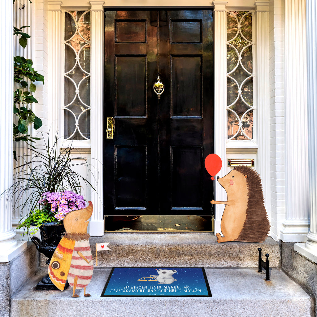 Fußmatte Waage Astrologie Waage, Sternzeichen, Astrologie, Tierkreiszeichen, Geschenk zum Geburtstag, Geburtstagsgeschenk, Geschenk Türvorleger, Schmutzmatte, Fußabtreter, Matte, Schmutzfänger, Fußabstreifer, Schmutzfangmatte, Türmatte, Motivfußmatte,  Haustürmatte, Vorleger  