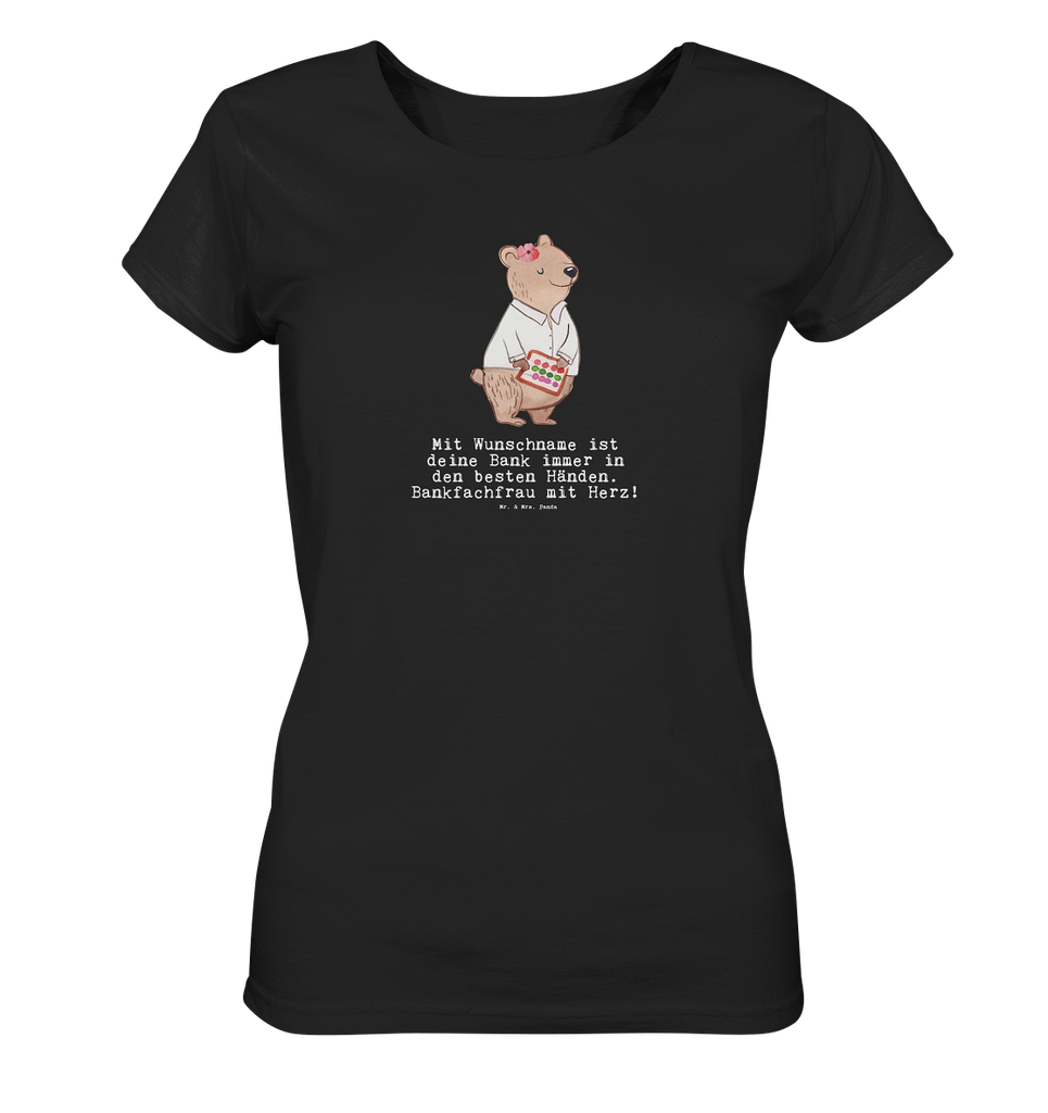 Personalisiertes Shirt Damen Bankfachfrau mit Herz T-Shirt, Shirt, Tshirt, Lustiges T-Shirt, T-Shirt mit Spruch, Party, Junggesellenabschied, Jubiläum, Geburstag, Herrn, Damen, Männer, Frauen, Schlafshirt, Nachthemd, Sprüche, Beruf, Ausbildung, Abschied, Rente, Kollege, Kollegin, Geschenk, Schenken, Arbeitskollege, Mitarbeiter, Firma, Danke, Dankeschön, Bankfachfrau, Bankangestellte, Bänkerin, Bankberaterin