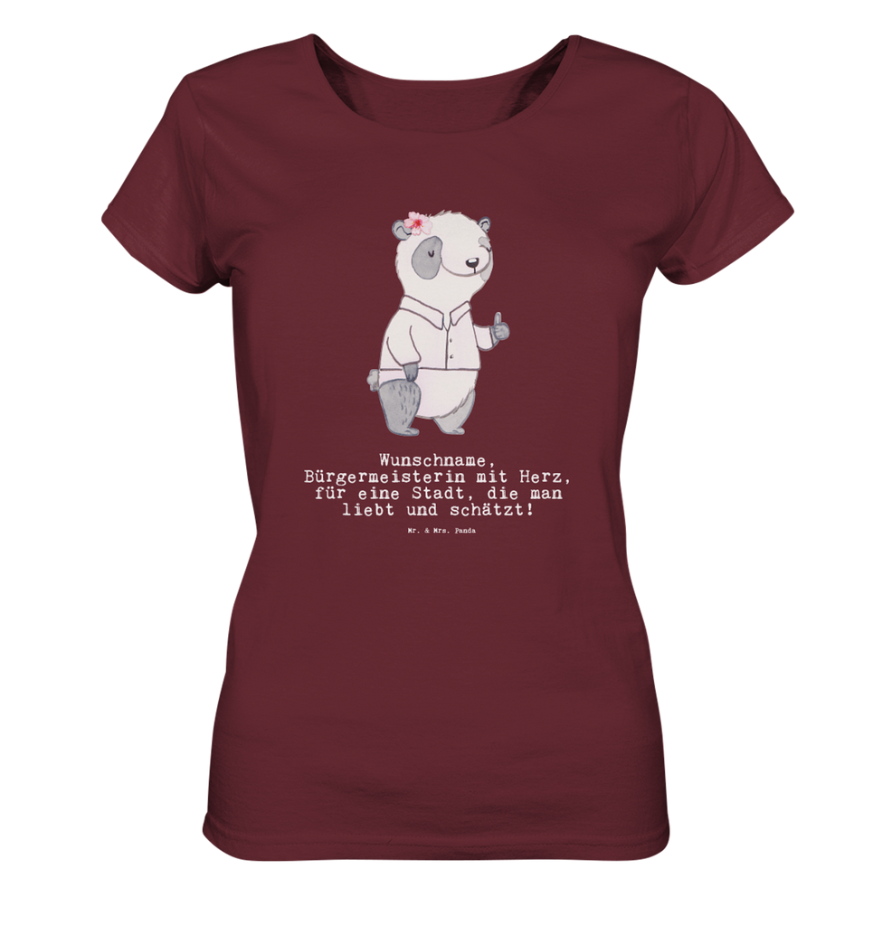 Personalisiertes Shirt Damen Bürgermeisterin mit Herz T-Shirt, Shirt, Tshirt, Lustiges T-Shirt, T-Shirt mit Spruch, Party, Junggesellenabschied, Jubiläum, Geburstag, Herrn, Damen, Männer, Frauen, Schlafshirt, Nachthemd, Sprüche, Beruf, Ausbildung, Abschied, Rente, Kollege, Kollegin, Geschenk, Schenken, Arbeitskollege, Mitarbeiter, Firma, Danke, Dankeschön, Bürgermeisterin Geschenk zum Amtsantritt, Amtseinführung, Bürgermeisterwahl, Stadt, Gemeinde, Wahlen, Oberbürgermeisterin, Rathaus