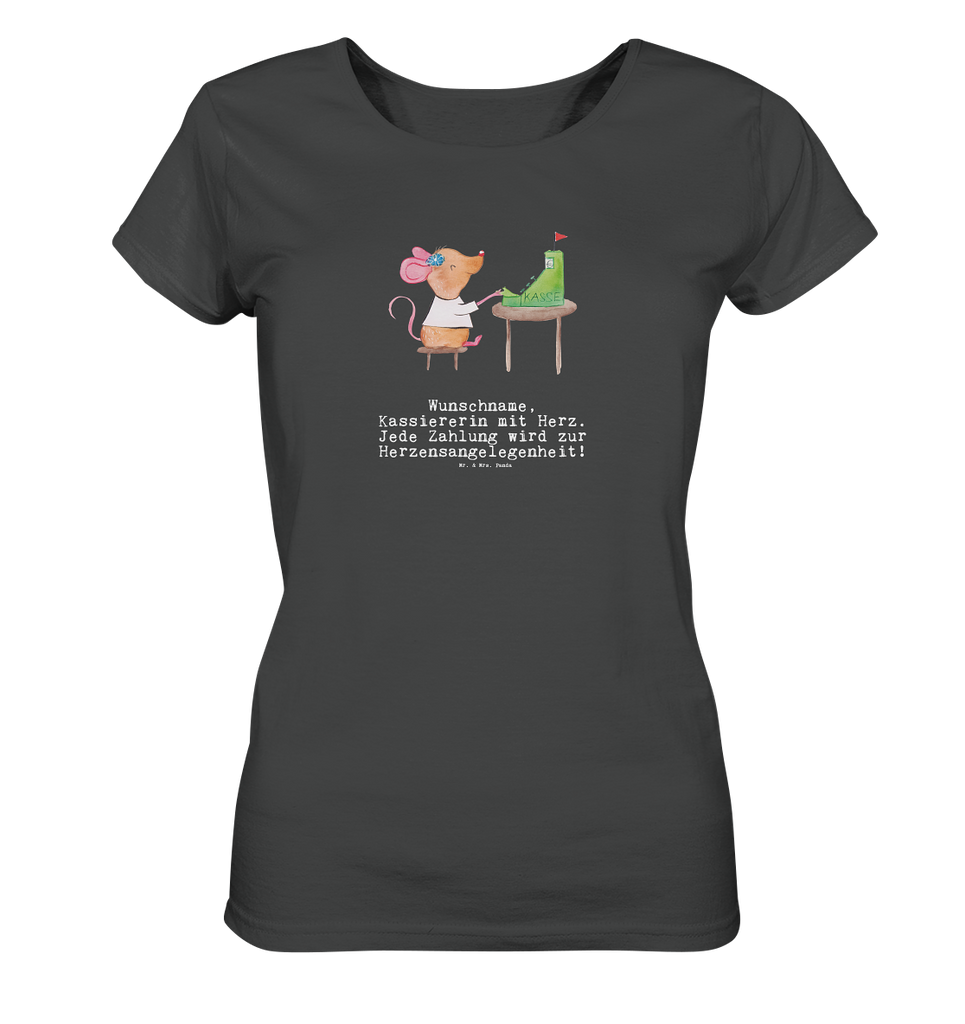 Personalisiertes Shirt Damen Kassiererin mit Herz T-Shirt, Shirt, Tshirt, Lustiges T-Shirt, T-Shirt mit Spruch, Party, Junggesellenabschied, Jubiläum, Geburstag, Herrn, Damen, Männer, Frauen, Schlafshirt, Nachthemd, Sprüche, Beruf, Ausbildung, Abschied, Rente, Kollege, Kollegin, Geschenk, Schenken, Arbeitskollege, Mitarbeiter, Firma, Danke, Dankeschön, Kassiererin, Kassenwartin, Mitarbeiterin Kasse