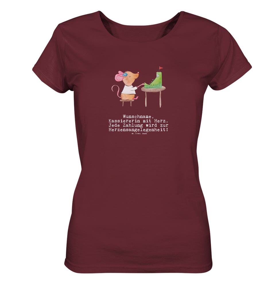 Personalisiertes Shirt Damen Kassiererin mit Herz T-Shirt, Shirt, Tshirt, Lustiges T-Shirt, T-Shirt mit Spruch, Party, Junggesellenabschied, Jubiläum, Geburstag, Herrn, Damen, Männer, Frauen, Schlafshirt, Nachthemd, Sprüche, Beruf, Ausbildung, Abschied, Rente, Kollege, Kollegin, Geschenk, Schenken, Arbeitskollege, Mitarbeiter, Firma, Danke, Dankeschön, Kassiererin, Kassenwartin, Mitarbeiterin Kasse