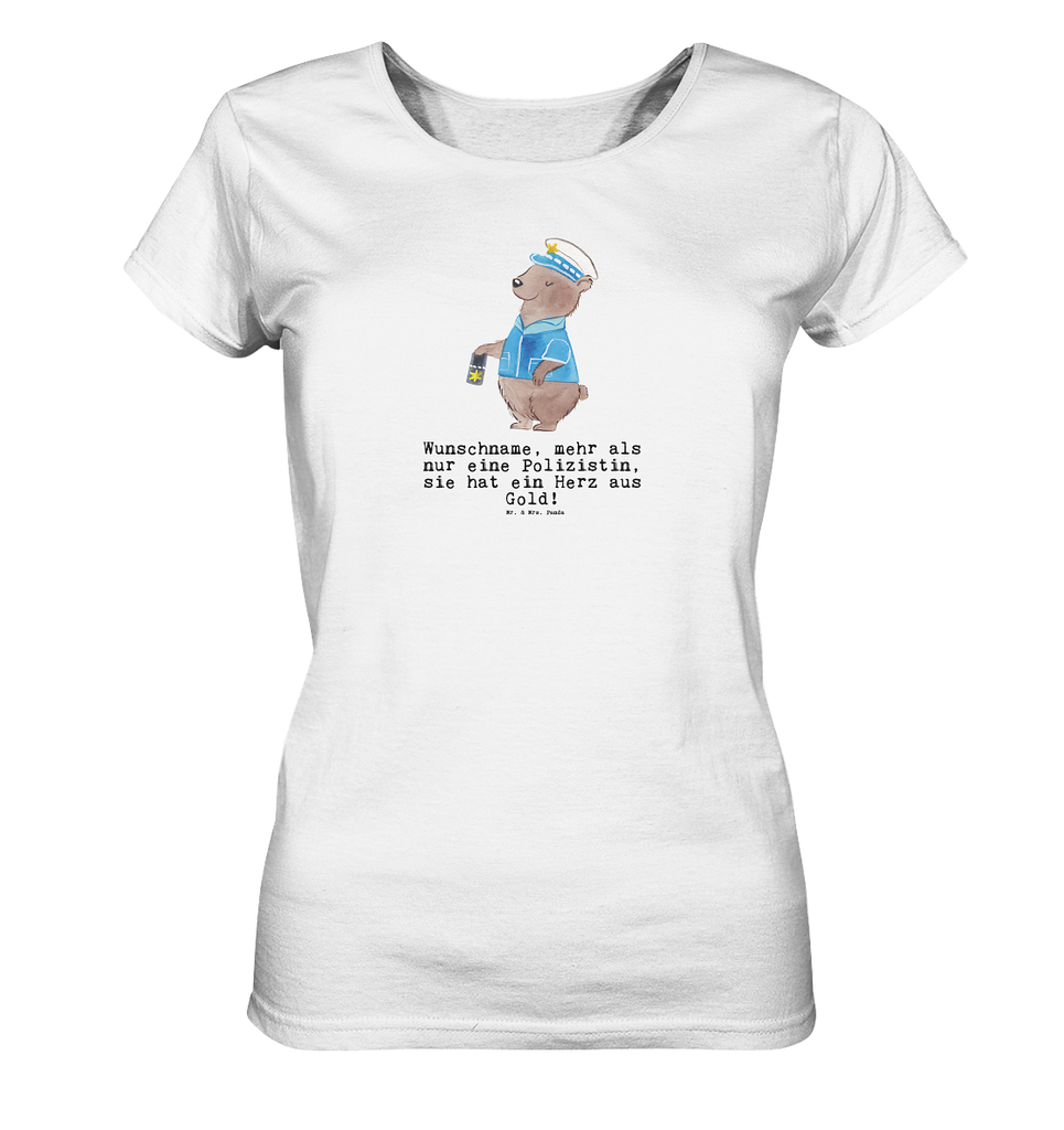 Personalisiertes Shirt Damen Polizistin mit Herz T-Shirt, Shirt, Tshirt, Lustiges T-Shirt, T-Shirt mit Spruch, Party, Junggesellenabschied, Jubiläum, Geburstag, Herrn, Damen, Männer, Frauen, Schlafshirt, Nachthemd, Sprüche, Beruf, Ausbildung, Abschied, Rente, Kollege, Kollegin, Geschenk, Schenken, Arbeitskollege, Mitarbeiter, Firma, Danke, Dankeschön, Polizistin, Polizeibeamtin, Wachfrau, Cop, Polizei, Studium
