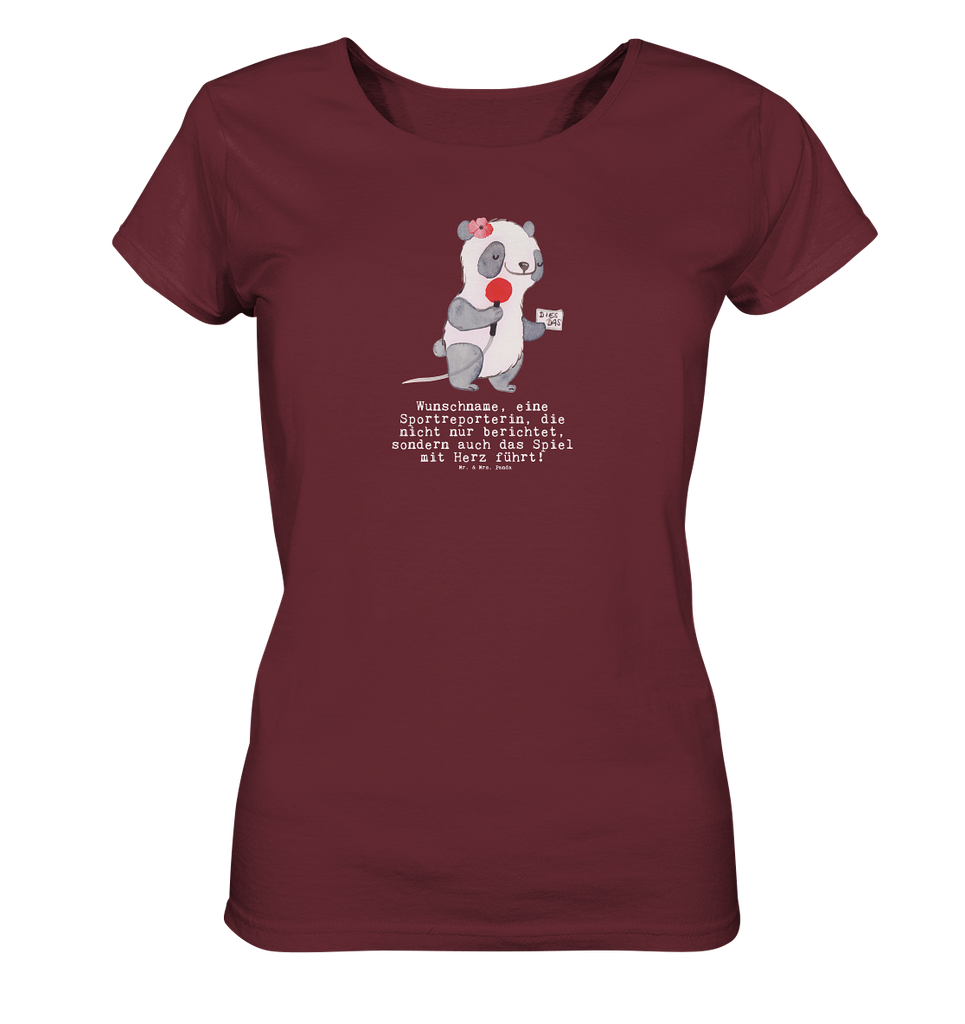 Personalisiertes Shirt Damen Sportreporterin mit Herz T-Shirt, Shirt, Tshirt, Lustiges T-Shirt, T-Shirt mit Spruch, Party, Junggesellenabschied, Jubiläum, Geburstag, Herrn, Damen, Männer, Frauen, Schlafshirt, Nachthemd, Sprüche, Beruf, Ausbildung, Abschied, Rente, Kollege, Kollegin, Geschenk, Schenken, Arbeitskollege, Mitarbeiter, Firma, Danke, Dankeschön