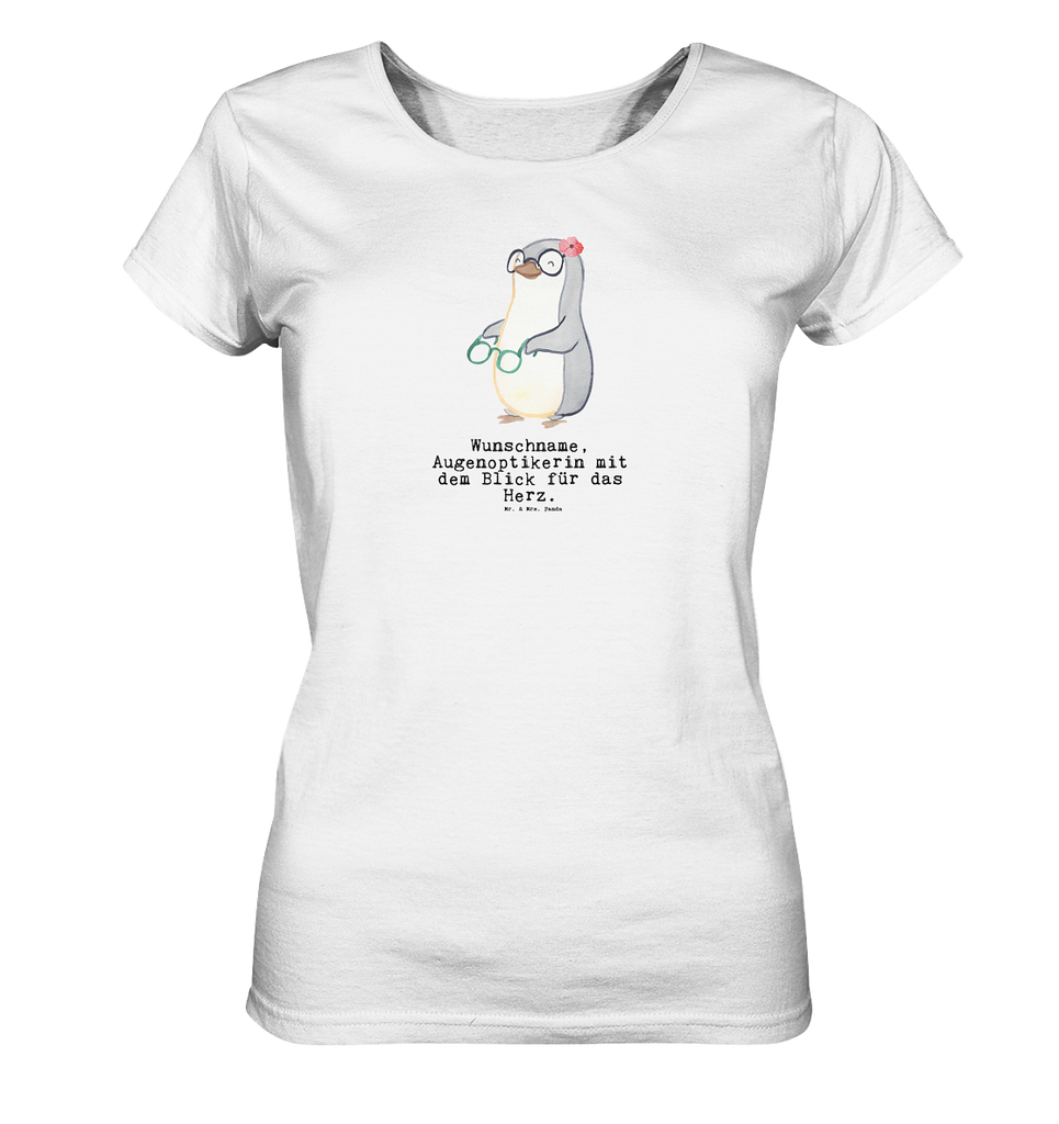 Personalisiertes Shirt Damen Augenoptikerin mit Herz T-Shirt, Shirt, Tshirt, Lustiges T-Shirt, T-Shirt mit Spruch, Party, Junggesellenabschied, Jubiläum, Geburstag, Herrn, Damen, Männer, Frauen, Schlafshirt, Nachthemd, Sprüche, Beruf, Ausbildung, Abschied, Rente, Kollege, Kollegin, Geschenk, Schenken, Arbeitskollege, Mitarbeiter, Firma, Danke, Dankeschön, Augenoptikerin, Optikerin, Augenärztin, Optometristin, Brillenverkäuferin, Brillengeschäft, Eröffnung
