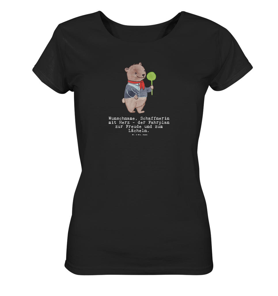 Personalisiertes Shirt Damen Schaffnerin mit Herz T-Shirt, Shirt, Tshirt, Lustiges T-Shirt, T-Shirt mit Spruch, Party, Junggesellenabschied, Jubiläum, Geburstag, Herrn, Damen, Männer, Frauen, Schlafshirt, Nachthemd, Sprüche, Beruf, Ausbildung, Abschied, Rente, Kollege, Kollegin, Geschenk, Schenken, Arbeitskollege, Mitarbeiter, Firma, Danke, Dankeschön