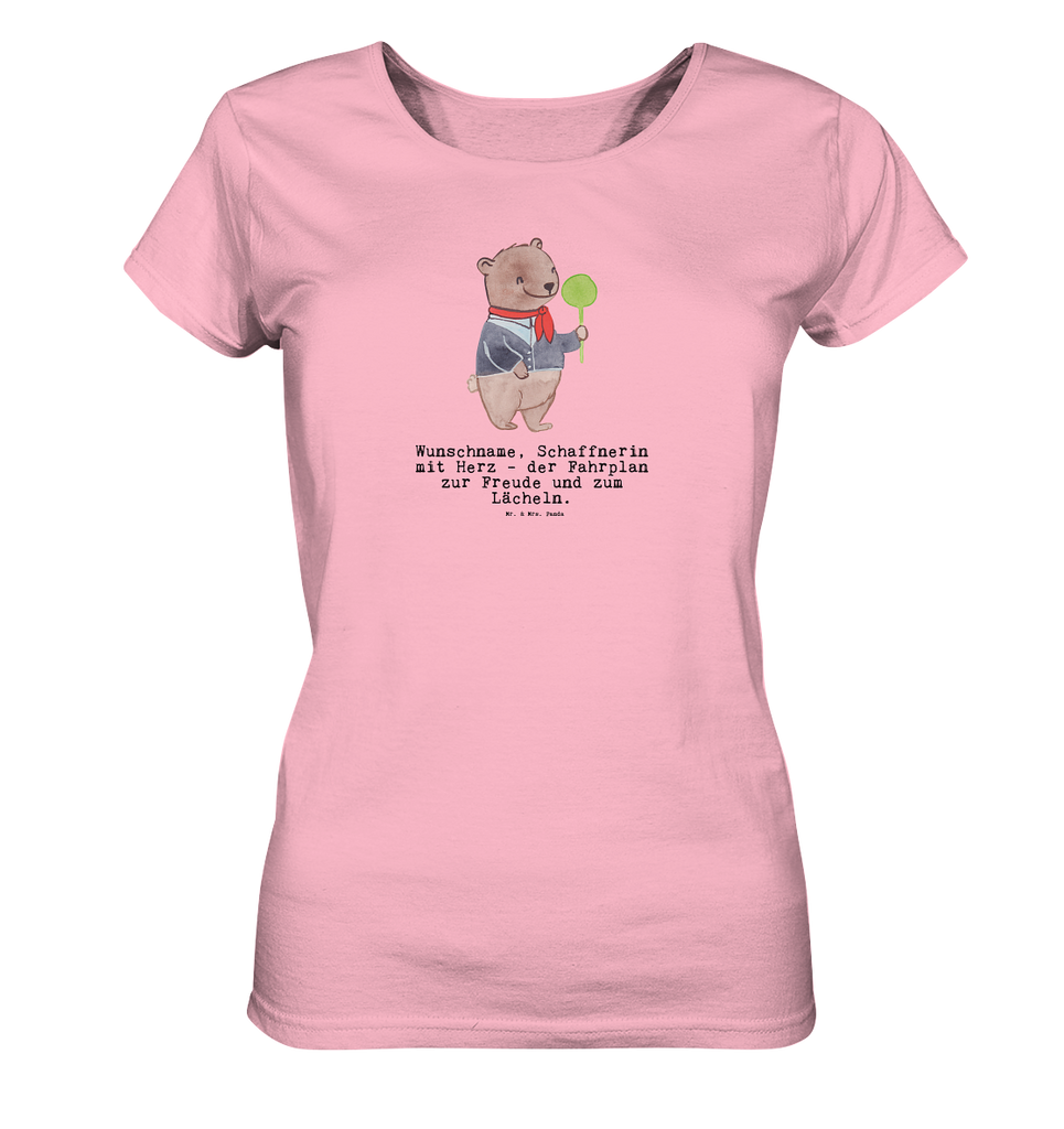 Personalisiertes Shirt Damen Schaffnerin mit Herz T-Shirt, Shirt, Tshirt, Lustiges T-Shirt, T-Shirt mit Spruch, Party, Junggesellenabschied, Jubiläum, Geburstag, Herrn, Damen, Männer, Frauen, Schlafshirt, Nachthemd, Sprüche, Beruf, Ausbildung, Abschied, Rente, Kollege, Kollegin, Geschenk, Schenken, Arbeitskollege, Mitarbeiter, Firma, Danke, Dankeschön