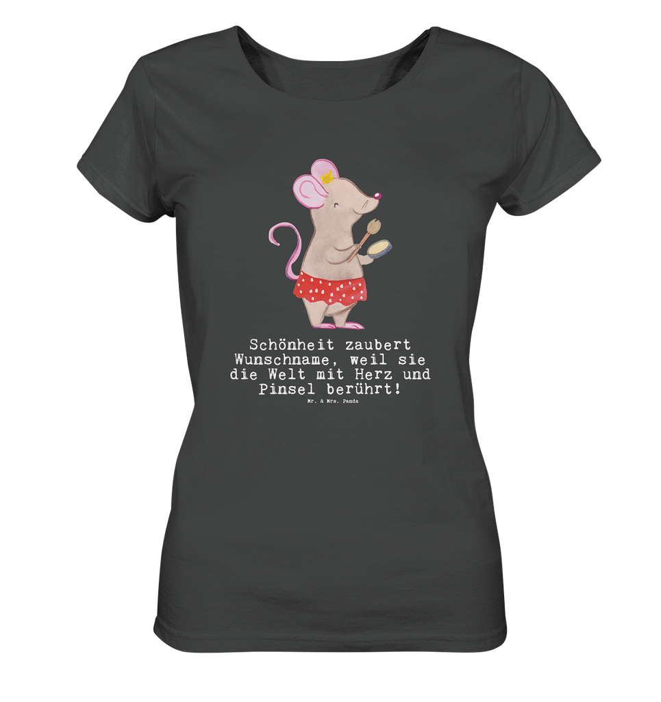 Personalisiertes Shirt Damen Visagistin mit Herz T-Shirt, Shirt, Tshirt, Lustiges T-Shirt, T-Shirt mit Spruch, Party, Junggesellenabschied, Jubiläum, Geburstag, Herrn, Damen, Männer, Frauen, Schlafshirt, Nachthemd, Sprüche, Beruf, Ausbildung, Abschied, Rente, Kollege, Kollegin, Geschenk, Schenken, Arbeitskollege, Mitarbeiter, Firma, Danke, Dankeschön, Kosmetikerin, Make Up Artist, Maskenbildnerin, Visagistin, Beauty Salon, Kosmetikstudio, Eröffnung