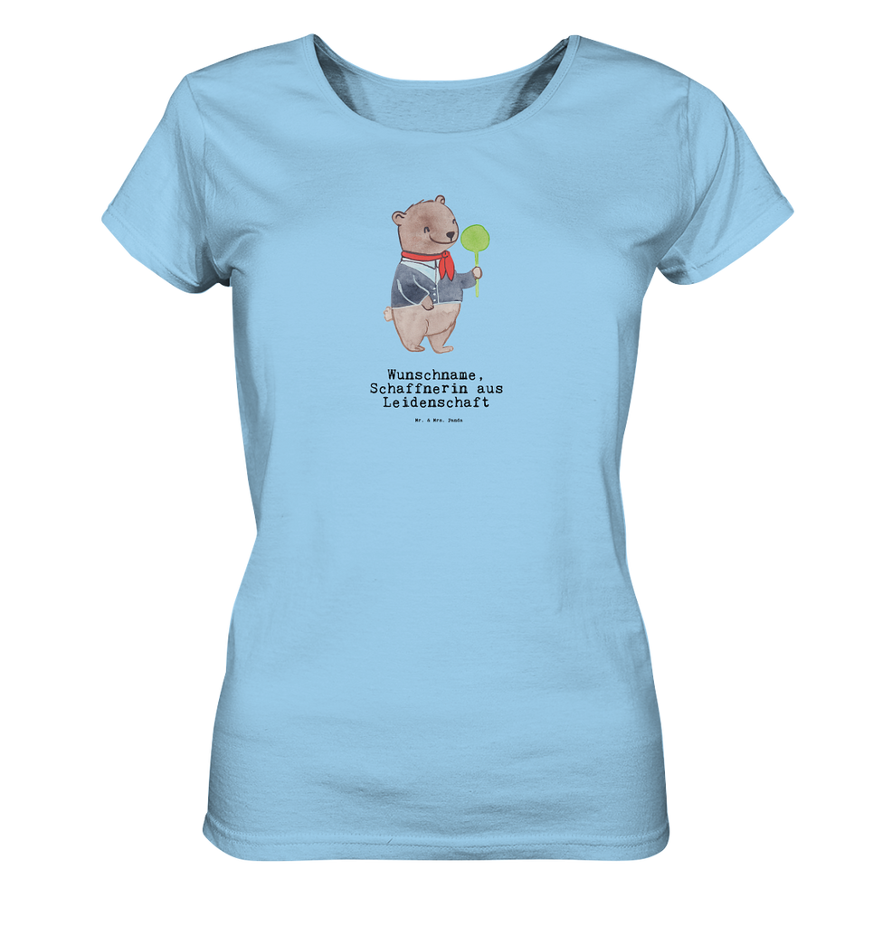 Personalisiertes Shirt Damen Schaffnerin aus Leidenschaft T-Shirt, Shirt, Tshirt, Lustiges T-Shirt, T-Shirt mit Spruch, Party, Junggesellenabschied, Jubiläum, Geburstag, Herrn, Damen, Männer, Frauen, Schlafshirt, Nachthemd, Sprüche, Beruf, Ausbildung, Abschied, Rente, Kollege, Kollegin, Geschenk, Schenken, Arbeitskollege, Mitarbeiter, Firma, Danke, Dankeschön