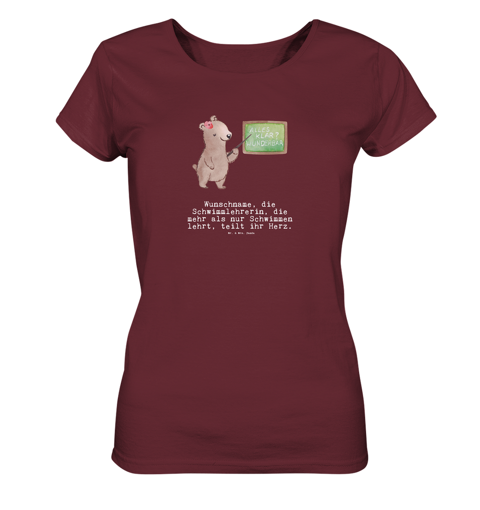 Personalisiertes Shirt Damen Schwimmlehrerin mit Herz T-Shirt, Shirt, Tshirt, Lustiges T-Shirt, T-Shirt mit Spruch, Party, Junggesellenabschied, Jubiläum, Geburstag, Herrn, Damen, Männer, Frauen, Schlafshirt, Nachthemd, Sprüche, Beruf, Ausbildung, Abschied, Rente, Kollege, Kollegin, Geschenk, Schenken, Arbeitskollege, Mitarbeiter, Firma, Danke, Dankeschön, Schwimmlehrerin, Schwimmbad, Schwimmschule, Schwimmverein