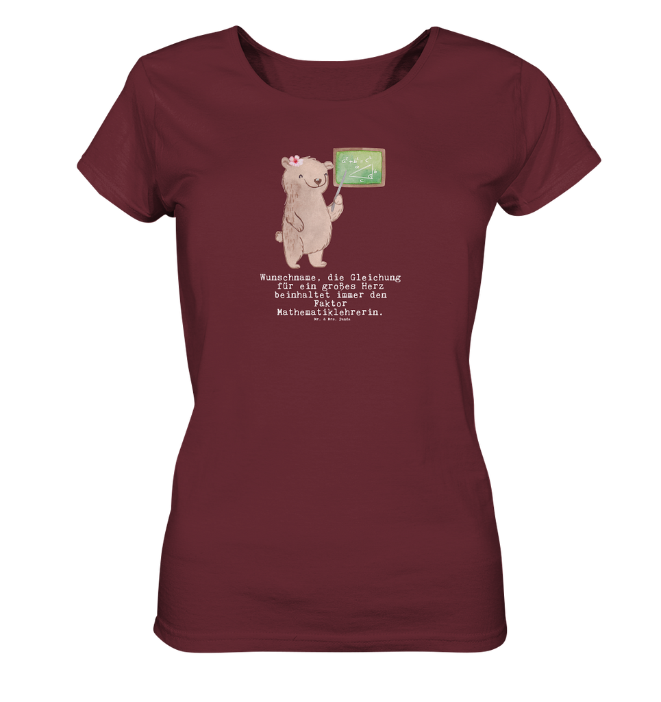 Personalisiertes Shirt Damen Mathematiklehrerin mit Herz T-Shirt, Shirt, Tshirt, Lustiges T-Shirt, T-Shirt mit Spruch, Party, Junggesellenabschied, Jubiläum, Geburstag, Herrn, Damen, Männer, Frauen, Schlafshirt, Nachthemd, Sprüche, Beruf, Ausbildung, Abschied, Rente, Kollege, Kollegin, Geschenk, Schenken, Arbeitskollege, Mitarbeiter, Firma, Danke, Dankeschön, Mathematiklehrerin, Lehramtstudent, Referendariat, Mathelehrerin, Matheunterricht, Mathe, Lehrer