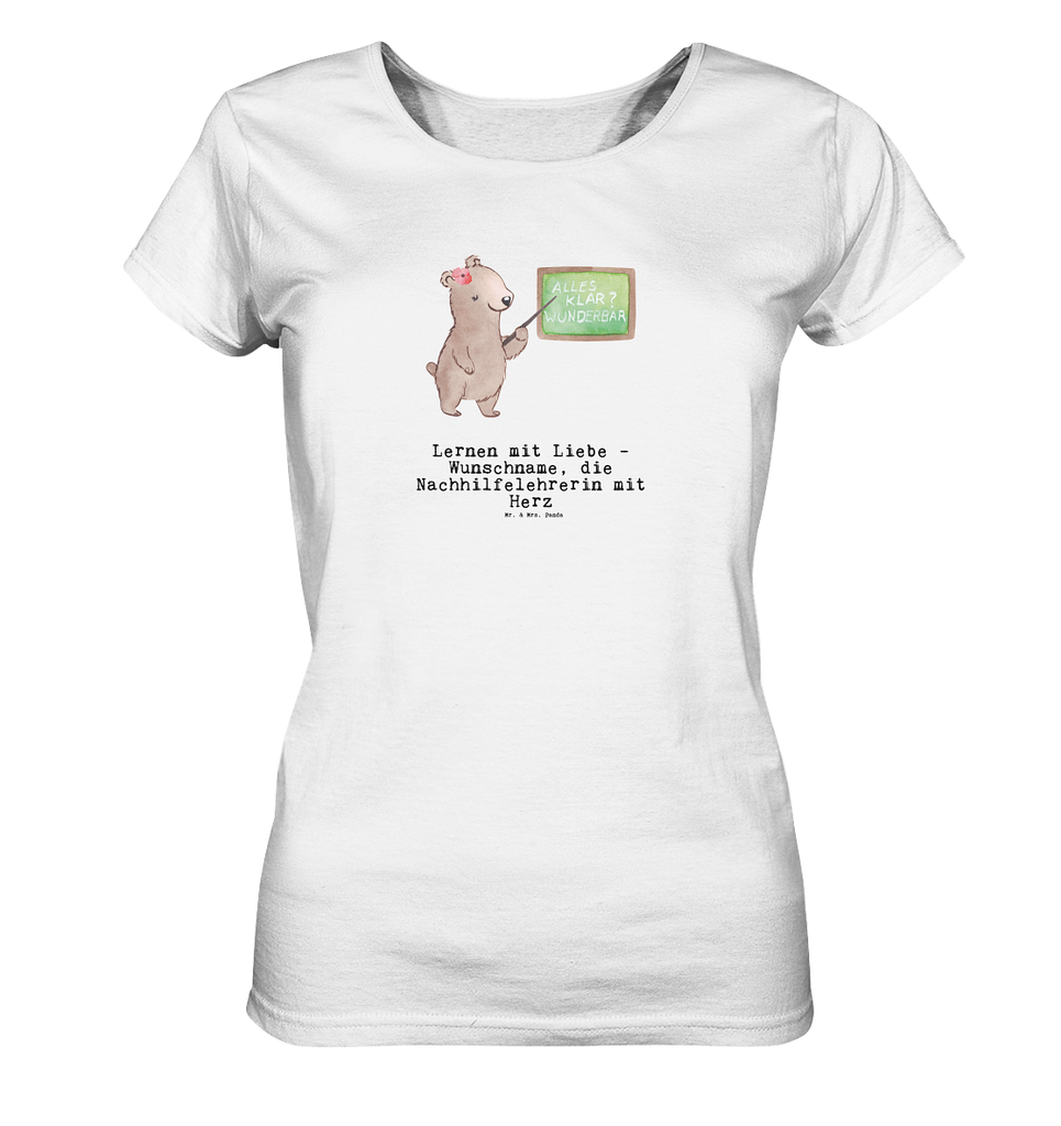 Personalisiertes Shirt Damen Nachhilfelehrerin mit Herz T-Shirt, Shirt, Tshirt, Lustiges T-Shirt, T-Shirt mit Spruch, Party, Junggesellenabschied, Jubiläum, Geburstag, Herrn, Damen, Männer, Frauen, Schlafshirt, Nachthemd, Sprüche, Beruf, Ausbildung, Abschied, Rente, Kollege, Kollegin, Geschenk, Schenken, Arbeitskollege, Mitarbeiter, Firma, Danke, Dankeschön, Nachhilfelehrerin, Nachhilfeschule, Nachhilfeunterricht