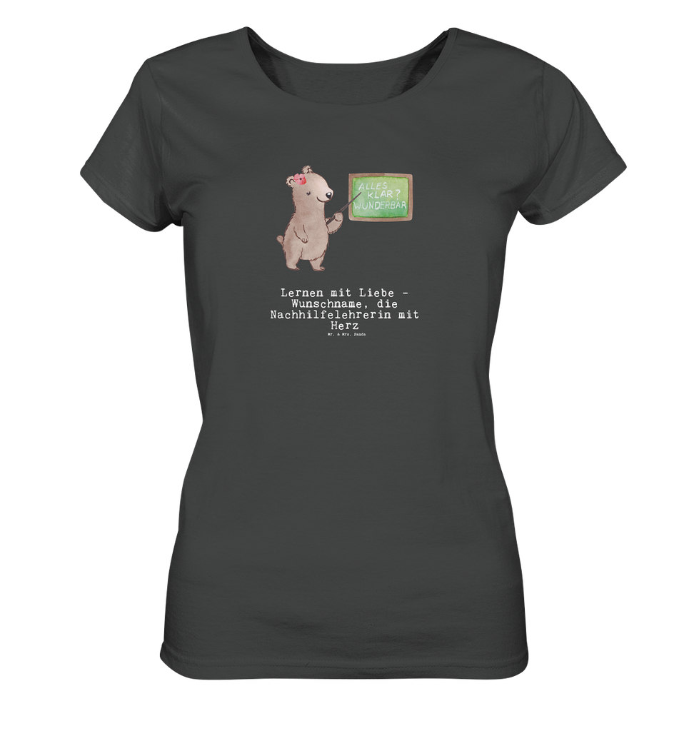 Personalisiertes Shirt Damen Nachhilfelehrerin mit Herz T-Shirt, Shirt, Tshirt, Lustiges T-Shirt, T-Shirt mit Spruch, Party, Junggesellenabschied, Jubiläum, Geburstag, Herrn, Damen, Männer, Frauen, Schlafshirt, Nachthemd, Sprüche, Beruf, Ausbildung, Abschied, Rente, Kollege, Kollegin, Geschenk, Schenken, Arbeitskollege, Mitarbeiter, Firma, Danke, Dankeschön, Nachhilfelehrerin, Nachhilfeschule, Nachhilfeunterricht