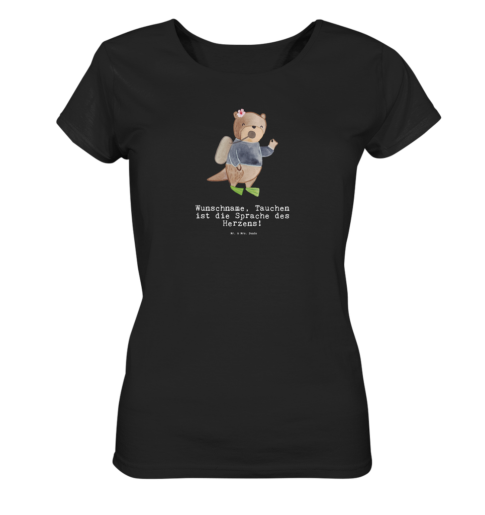 Personalisiertes Shirt Damen Taucherin mit Herz T-Shirt, Shirt, Tshirt, Lustiges T-Shirt, T-Shirt mit Spruch, Party, Junggesellenabschied, Jubiläum, Geburstag, Herrn, Damen, Männer, Frauen, Schlafshirt, Nachthemd, Sprüche, Beruf, Ausbildung, Abschied, Rente, Kollege, Kollegin, Geschenk, Schenken, Arbeitskollege, Mitarbeiter, Firma, Danke, Dankeschön