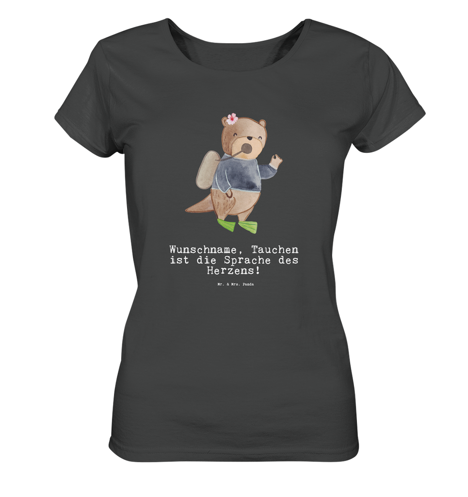 Personalisiertes Shirt Damen Taucherin mit Herz T-Shirt, Shirt, Tshirt, Lustiges T-Shirt, T-Shirt mit Spruch, Party, Junggesellenabschied, Jubiläum, Geburstag, Herrn, Damen, Männer, Frauen, Schlafshirt, Nachthemd, Sprüche, Beruf, Ausbildung, Abschied, Rente, Kollege, Kollegin, Geschenk, Schenken, Arbeitskollege, Mitarbeiter, Firma, Danke, Dankeschön