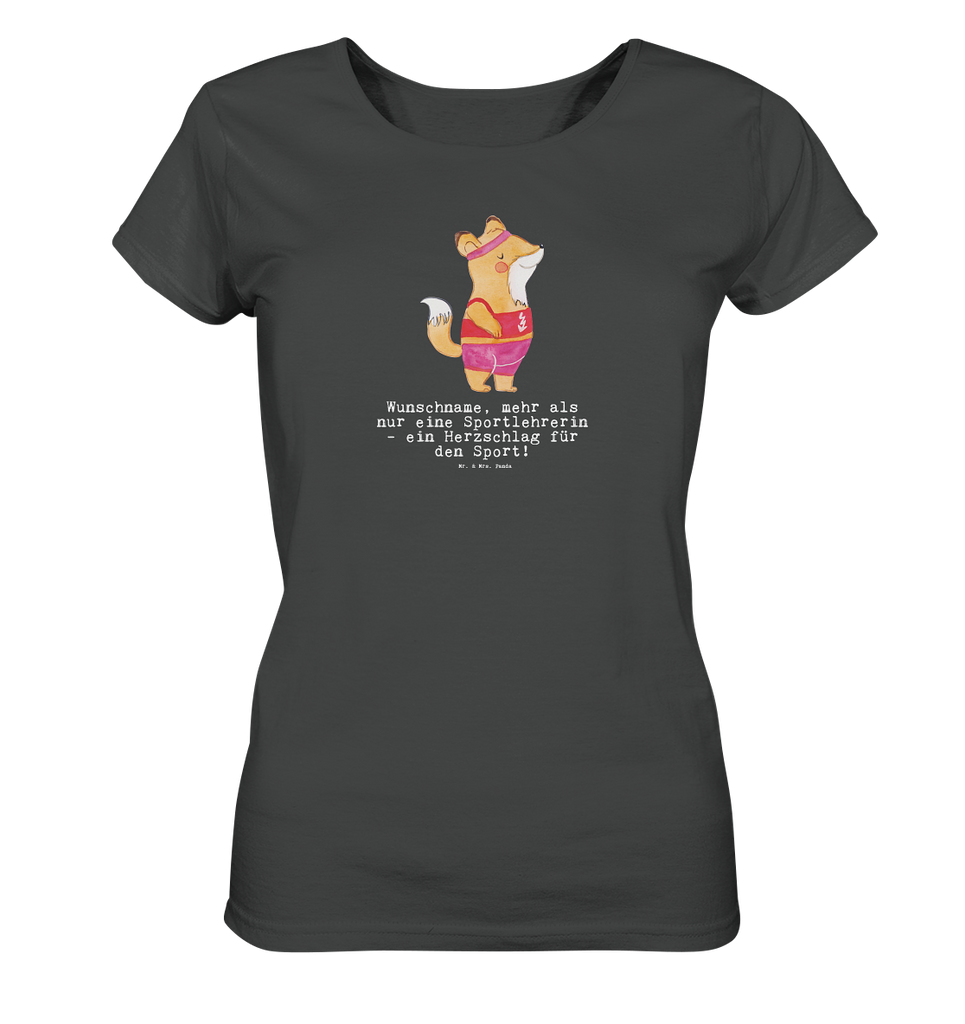 Personalisiertes Shirt Damen Sportlehrerin mit Herz T-Shirt, Shirt, Tshirt, Lustiges T-Shirt, T-Shirt mit Spruch, Party, Junggesellenabschied, Jubiläum, Geburstag, Herrn, Damen, Männer, Frauen, Schlafshirt, Nachthemd, Sprüche, Beruf, Ausbildung, Abschied, Rente, Kollege, Kollegin, Geschenk, Schenken, Arbeitskollege, Mitarbeiter, Firma, Danke, Dankeschön