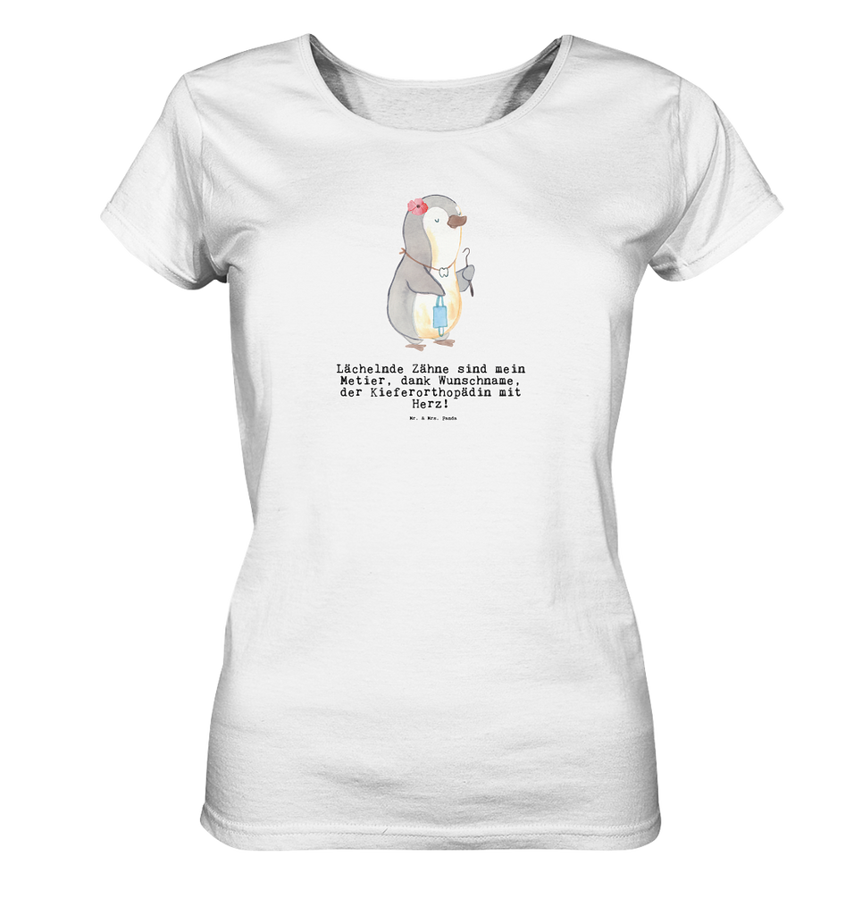 Personalisiertes Shirt Damen Kieferorthopädin mit Herz T-Shirt, Shirt, Tshirt, Lustiges T-Shirt, T-Shirt mit Spruch, Party, Junggesellenabschied, Jubiläum, Geburstag, Herrn, Damen, Männer, Frauen, Schlafshirt, Nachthemd, Sprüche, Beruf, Ausbildung, Abschied, Rente, Kollege, Kollegin, Geschenk, Schenken, Arbeitskollege, Mitarbeiter, Firma, Danke, Dankeschön