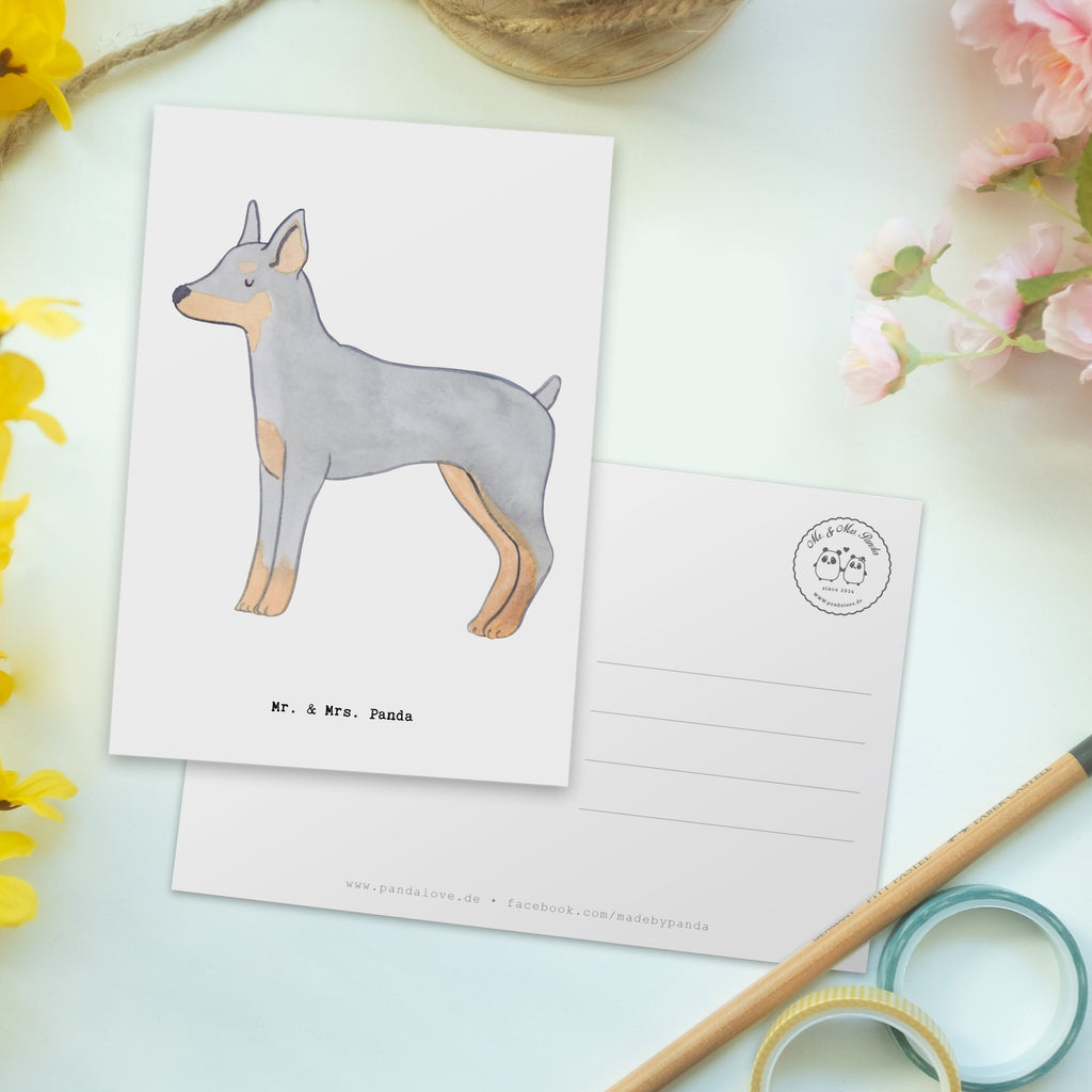 Postkarte Dobermann Pinscher Moment Geschenkkarte, Grußkarte, Karte, Einladung, Ansichtskarte, Geburtstagskarte, Einladungskarte, Dankeskarte, Hund, Hunderasse, Rassehund, Hundebesitzer, Geschenk, Tierfreund, Schenken, Welpe, Dobermann Pinscher
