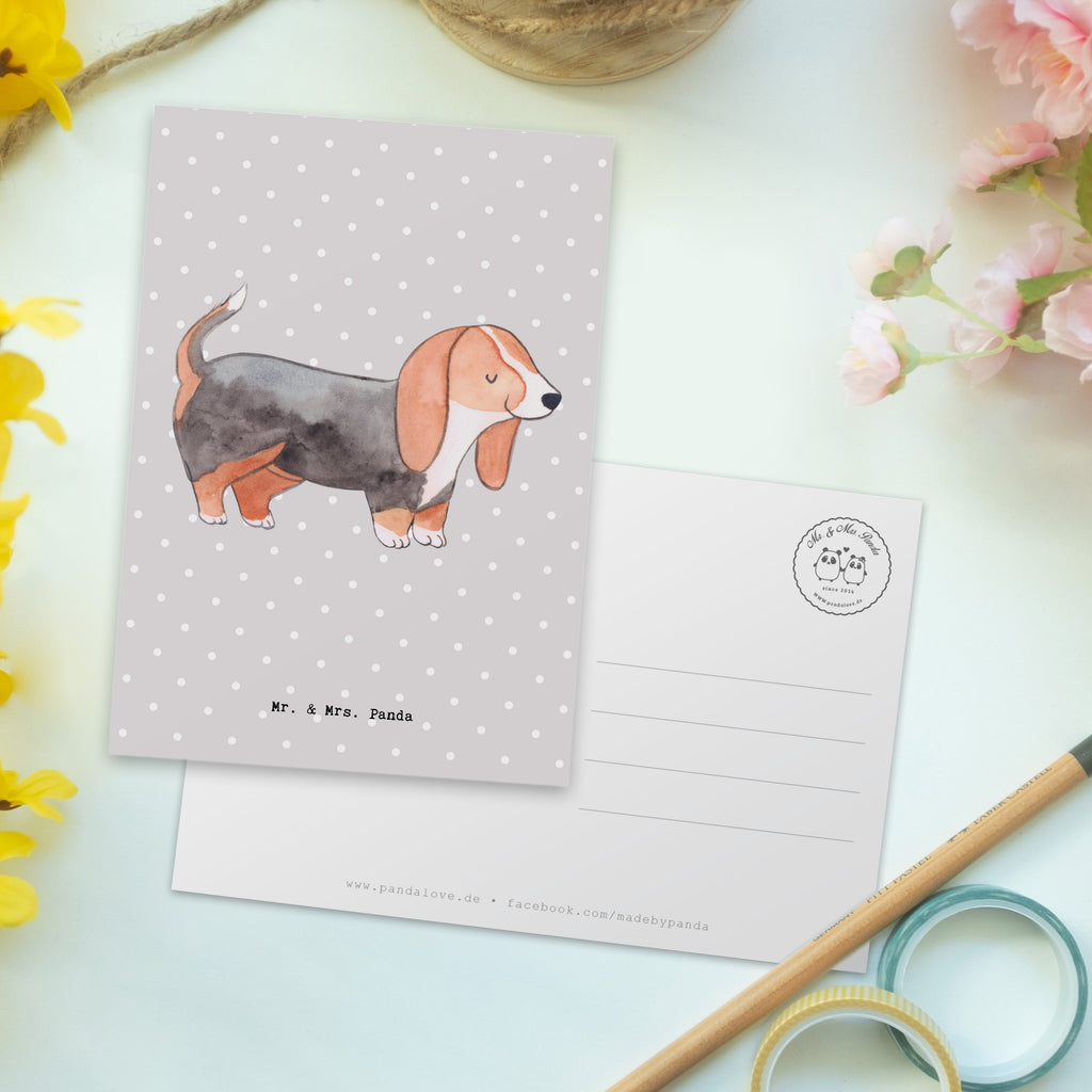 Postkarte Basset Hound Lebensretter Geschenkkarte, Grußkarte, Karte, Einladung, Ansichtskarte, Geburtstagskarte, Einladungskarte, Dankeskarte, Hund, Hunderasse, Rassehund, Hundebesitzer, Geschenk, Tierfreund, Schenken, Welpe, Basset Hound, Basset