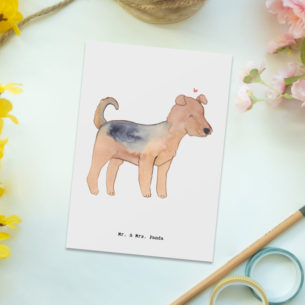 Postkarte Airedale Terrier Moment Geschenkkarte, Grußkarte, Karte, Einladung, Ansichtskarte, Geburtstagskarte, Einladungskarte, Dankeskarte, Hund, Hunderasse, Rassehund, Hundebesitzer, Geschenk, Tierfreund, Schenken, Welpe, Airedale Terrier
