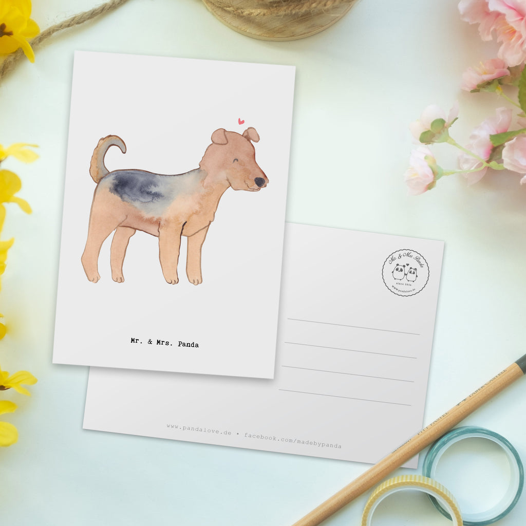 Postkarte Airedale Terrier Moment Geschenkkarte, Grußkarte, Karte, Einladung, Ansichtskarte, Geburtstagskarte, Einladungskarte, Dankeskarte, Hund, Hunderasse, Rassehund, Hundebesitzer, Geschenk, Tierfreund, Schenken, Welpe, Airedale Terrier