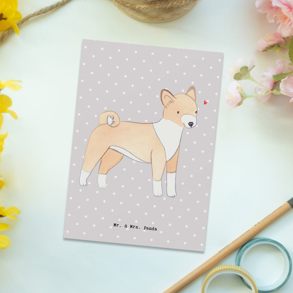 Postkarte Basenji Lebensretter Geschenkkarte, Grußkarte, Karte, Einladung, Ansichtskarte, Geburtstagskarte, Einladungskarte, Dankeskarte, Hund, Hunderasse, Rassehund, Hundebesitzer, Geschenk, Tierfreund, Schenken, Welpe, Kongo-Terrier, Basenji