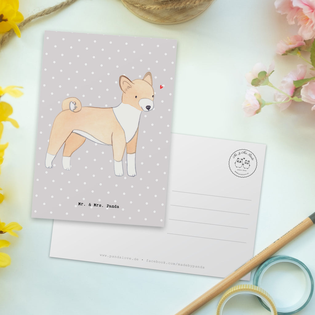 Postkarte Basenji Lebensretter Geschenkkarte, Grußkarte, Karte, Einladung, Ansichtskarte, Geburtstagskarte, Einladungskarte, Dankeskarte, Hund, Hunderasse, Rassehund, Hundebesitzer, Geschenk, Tierfreund, Schenken, Welpe, Kongo-Terrier, Basenji