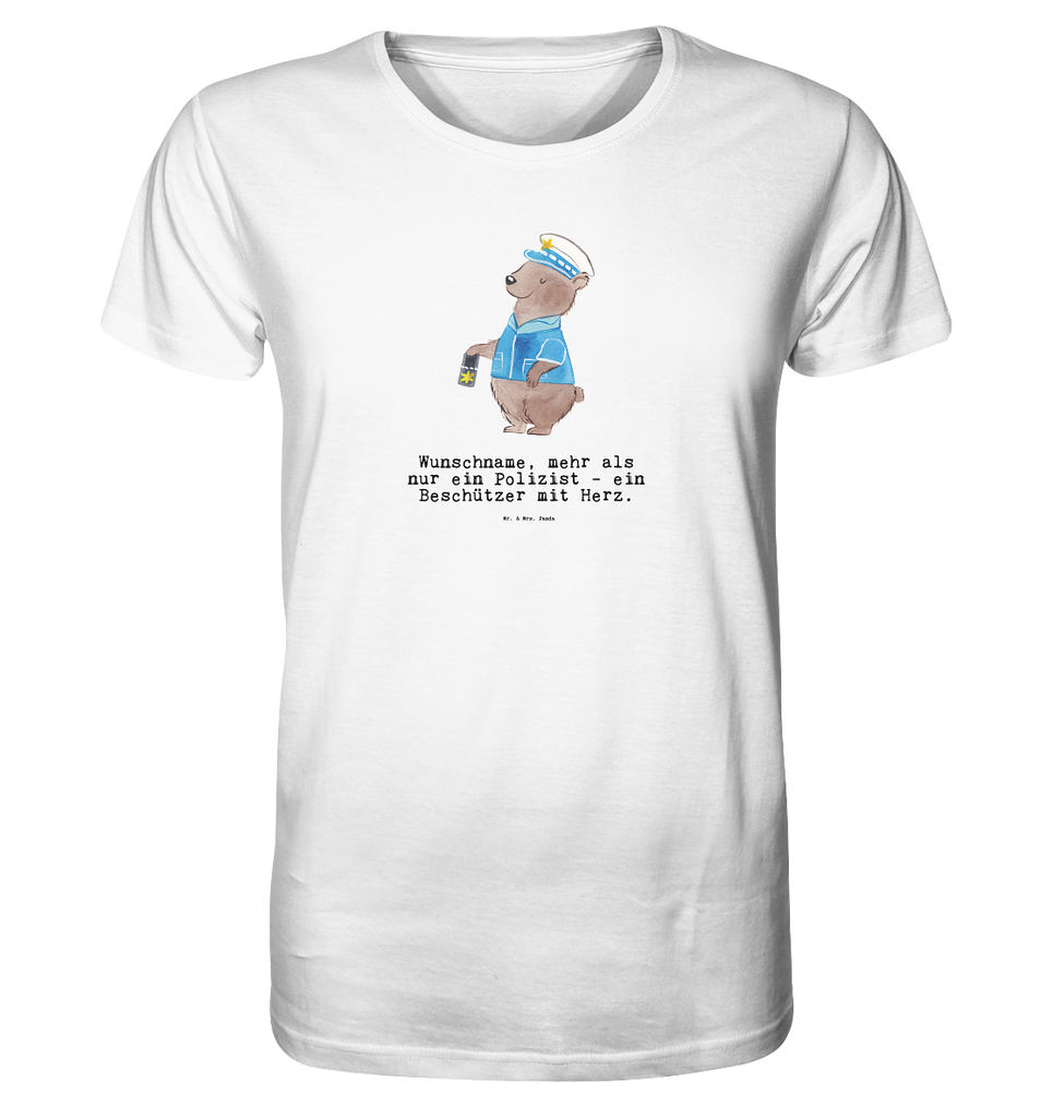 Personalisiertes Shirt Herren Polizist mit Herz T-Shirt, Shirt, Tshirt, Lustiges T-Shirt, T-Shirt mit Spruch, Party, Junggesellenabschied, Jubiläum, Geburstag, Herrn, Damen, Männer, Frauen, Schlafshirt, Nachthemd, Sprüche, Beruf, Ausbildung, Abschied, Rente, Kollege, Kollegin, Geschenk, Schenken, Arbeitskollege, Mitarbeiter, Firma, Danke, Dankeschön, Polizist, Polizeibeamter, Wachmann, Cop, Polizei, Studium