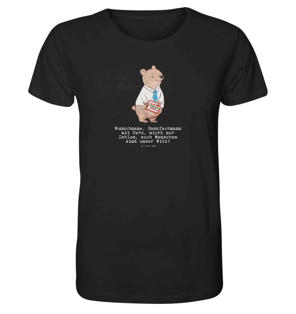 Personalisiertes Shirt Herren Bankfachmann mit Herz T-Shirt, Shirt, Tshirt, Lustiges T-Shirt, T-Shirt mit Spruch, Party, Junggesellenabschied, Jubiläum, Geburstag, Herrn, Damen, Männer, Frauen, Schlafshirt, Nachthemd, Sprüche, Beruf, Ausbildung, Abschied, Rente, Kollege, Kollegin, Geschenk, Schenken, Arbeitskollege, Mitarbeiter, Firma, Danke, Dankeschön, Bankfachmann, Bankangestellter, Bänker, Bankberater