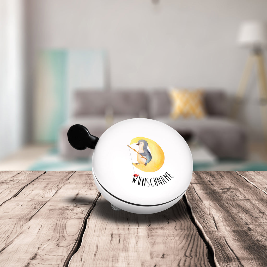 Personalisierte Fahrradklingel Pinguin Mond Personalisierte Fahrradklingel, Personalisierte Fahrradglocke, Fahrradklingel mit Namen, Fahrradglocke mit Namen, Fahrradklingel selbst gestalten, Fahrradklingel Wunschname, Pinguin, Pinguine, Spruch, schlafen, Nachtruhe, Einschlafen, Schlafzimmer, Schlafstörungen, Gästezimmer