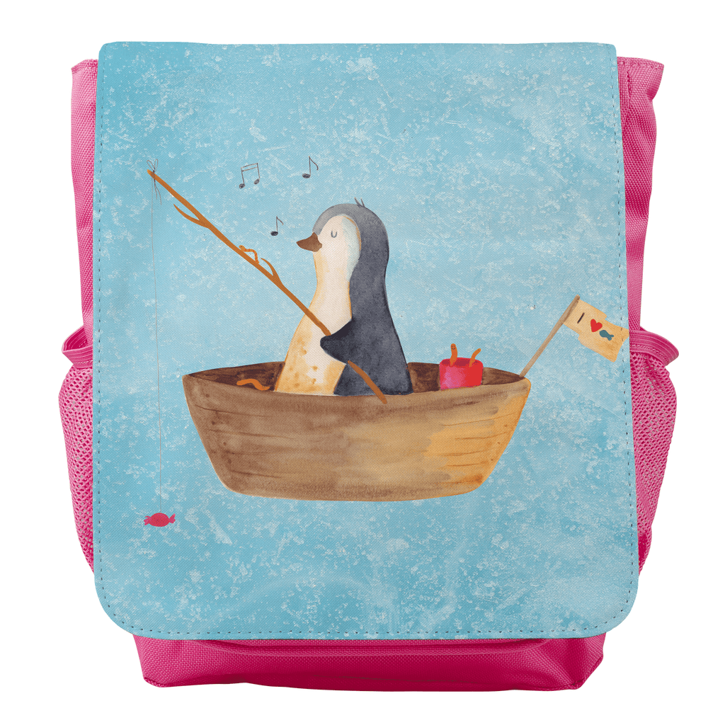 Kinderrucksack Pinguin Angelboot Kids, Rucksack, Kinderrucksack, Kinder Rucksack, Rucksack Kindergröße, Kleiner Rucksack, Pinguin, Pinguine, Angeln, Boot, Angelboot, Lebenslust, Leben, genießen, Motivation, Neustart, Neuanfang, Trennung, Scheidung, Geschenkidee Liebeskummer