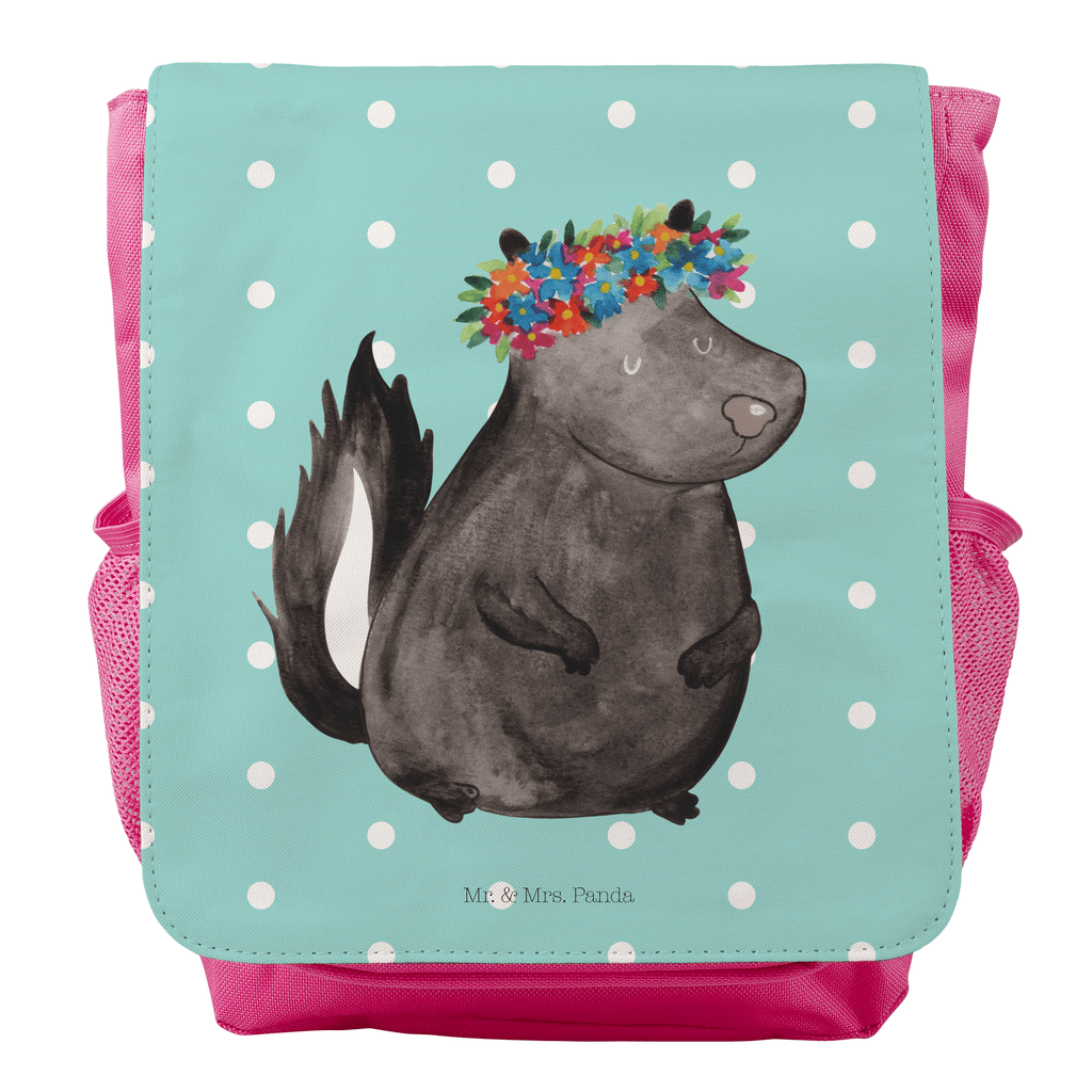 Kinderrucksack Stinktier Blumenmaedchen Kids, Rucksack, Kinderrucksack, Kinder Rucksack, Rucksack Kindergröße, Kleiner Rucksack, Stinktier, Skunk, Wildtier, Raubtier, Stinker, Stinki, Yoga, Namaste, Lebe, Liebe, Lache