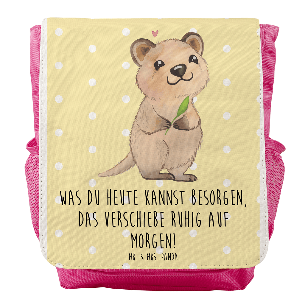 Kinderrucksack Quokka Happy Kids, Rucksack, Kinderrucksack, Kinder Rucksack, Rucksack Kindergröße, Kleiner Rucksack, süße Tiermotive, gute Laune, lustige Sprüche, Tiere, Quokka, Verschieben, Aufschieberitis, Lustiger Spruch, Niedliches Tier, Dinge erledigen
