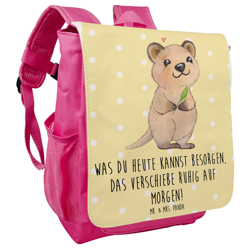 Kinderrucksack Quokka Happy Kids, Rucksack, Kinderrucksack, Kinder Rucksack, Rucksack Kindergröße, Kleiner Rucksack, süße Tiermotive, gute Laune, lustige Sprüche, Tiere, Quokka, Verschieben, Aufschieberitis, Lustiger Spruch, Niedliches Tier, Dinge erledigen