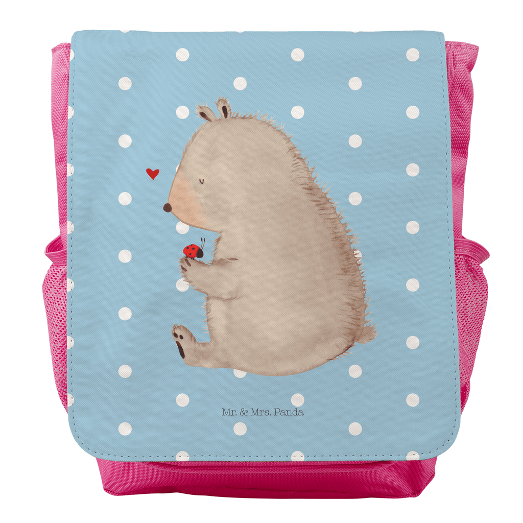 Kinderrucksack Bär mit Marienkäfer Kids, Rucksack, Kinderrucksack, Kinder Rucksack, Rucksack Kindergröße, Kleiner Rucksack, Bär, Teddy, Teddybär, Marienkäfer, Liebe, Freiheit, Motivation, Das Leben ist schön