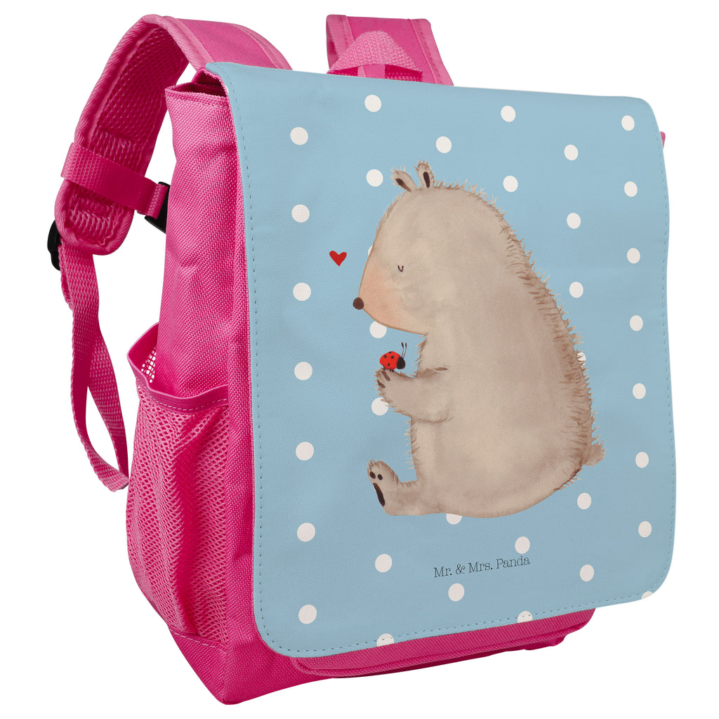 Kinderrucksack Bär mit Marienkäfer Kids, Rucksack, Kinderrucksack, Kinder Rucksack, Rucksack Kindergröße, Kleiner Rucksack, Bär, Teddy, Teddybär, Marienkäfer, Liebe, Freiheit, Motivation, Das Leben ist schön
