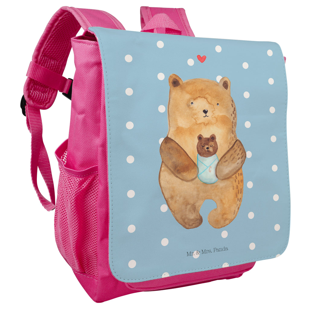 Kinderrucksack Bär mit Baby Kids, Rucksack, Kinderrucksack, Kinder Rucksack, Rucksack Kindergröße, Kleiner Rucksack, Bär, Teddy, Teddybär, Eltern, Mutter, Baby, Taufe, Geburt, Nichte, Neffe, Enkel, Enkelin, Täufling, Geburtstag, Glückwunsch